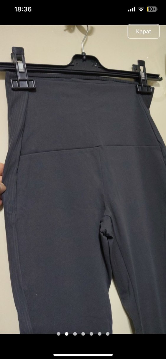 Gri Bel Bantlı Kadın Spor Tayt - Görsel 4