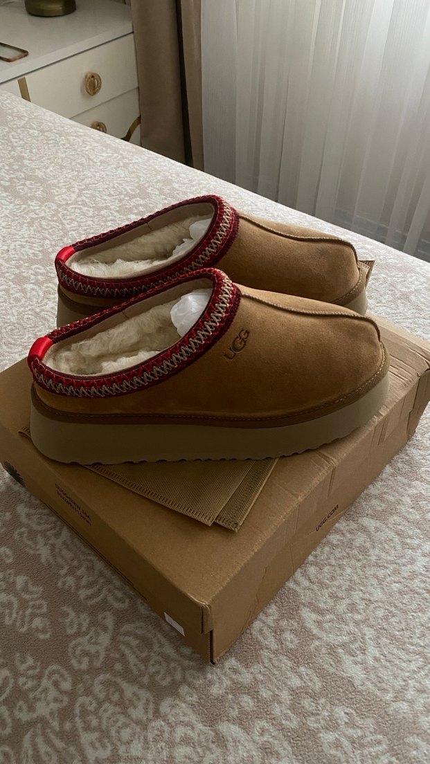 UGG Kadın Taba Süet Wedge Topuklu Ev Terliği - Görsel 3