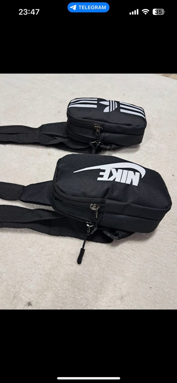 Siyah Nike ve Adidas Erkek Bel Çantası - Görsel 4
