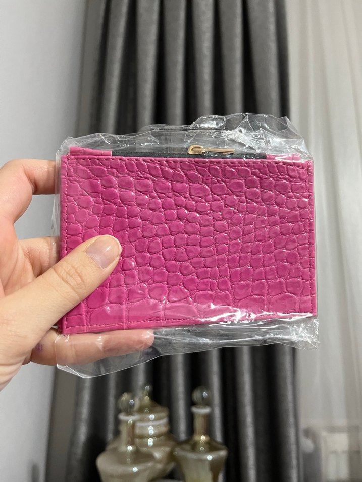 Koyu Mavi Yılan Desenli Fermuarlı Kadın Cüzdanı - Görsel 2