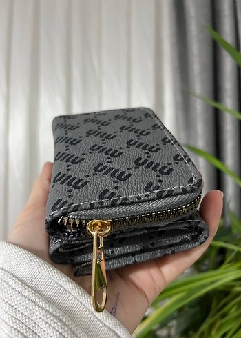 Gri Yılan Desenli Fermuarlı Kadın Cüzdanı - Görsel 3