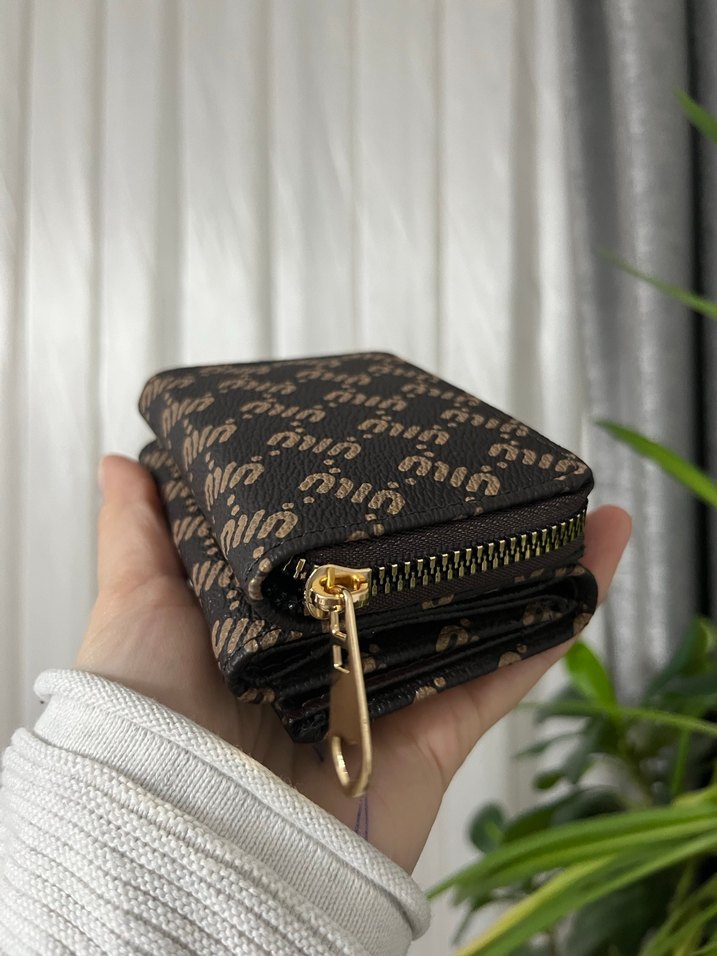 Gri Yılan Desenli Fermuarlı Kadın Cüzdanı - Görsel 5