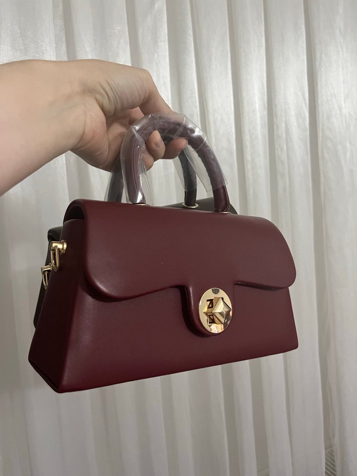 Kahverengi Deri Tokalı Kadın Çanta - Görsel 2