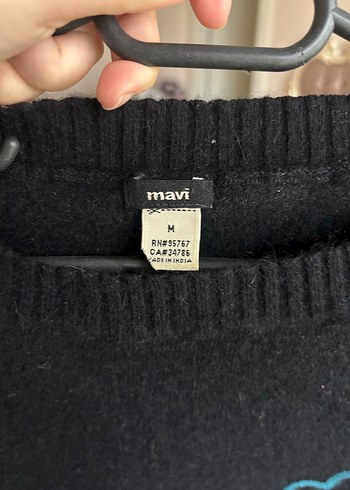 Nakışlı Siyah Kadın Triko Kazak - Görsel 3