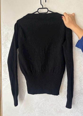 Nakışlı Siyah Kadın Triko Kazak - Görsel 2