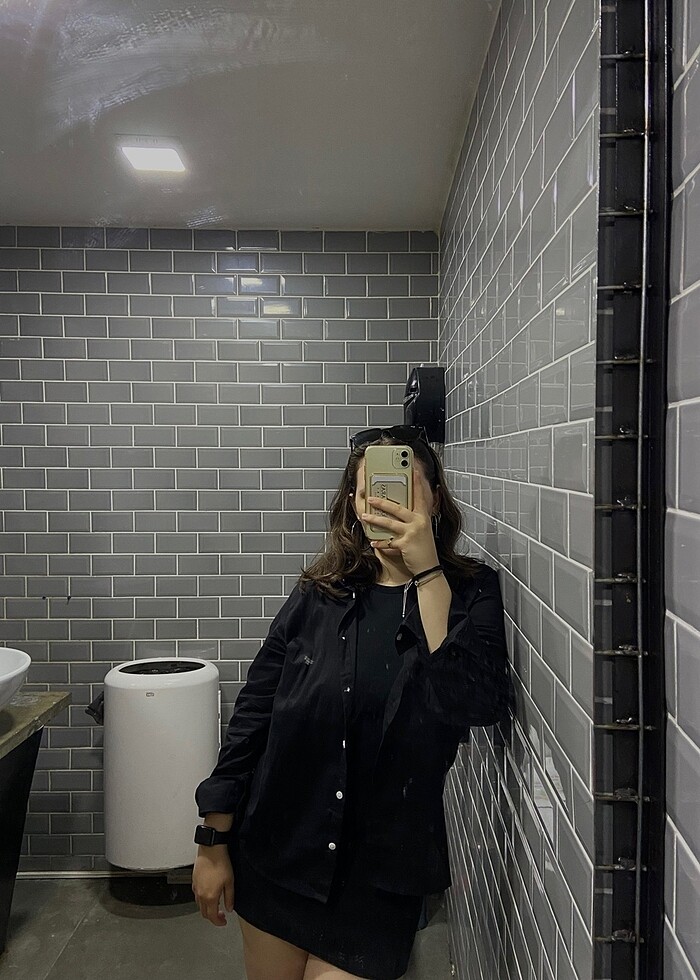 Siyah ince gömlek - Görsel 5