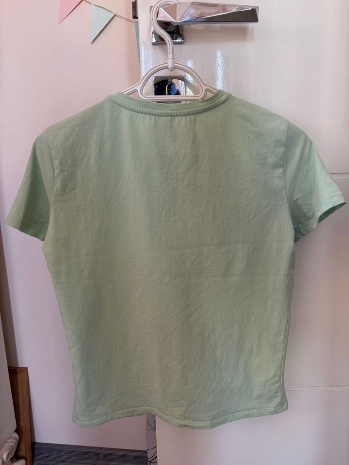 Yeşil Kısa Kollu Basic Tişört - Görsel 2