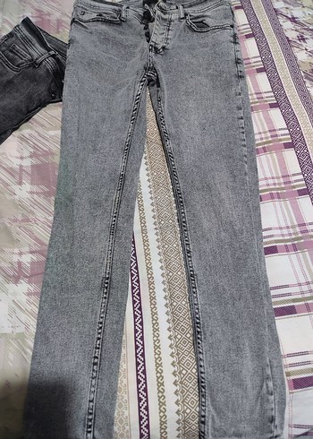 Gri Batik Desenli Bol Kesim Erkek Kot Pantolon - Görsel 6