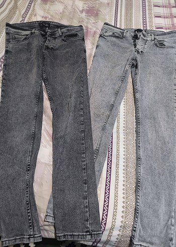 Gri Batik Desenli Bol Kesim Erkek Kot Pantolon - Görsel 5