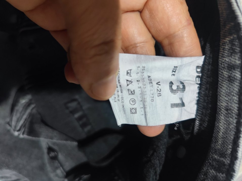 Gri Batik Desenli Bol Kesim Erkek Kot Pantolon - Görsel 3