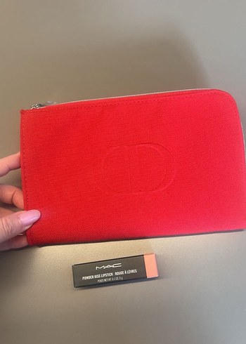 Dior Kırmızı Fermuarlı Kadın Clutch Cüzdan