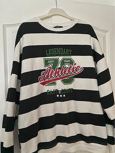 Çizgili oversize sweatshirt