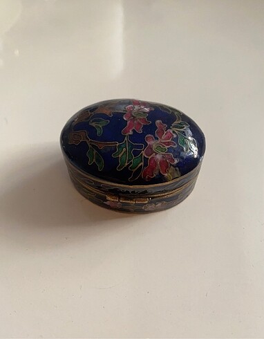 Vintage Cloisonne enamel and bronze oval - Görsel 3