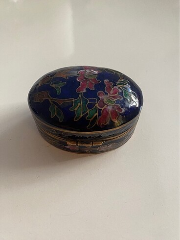 Vintage Cloisonne enamel and bronze oval - Görsel 4