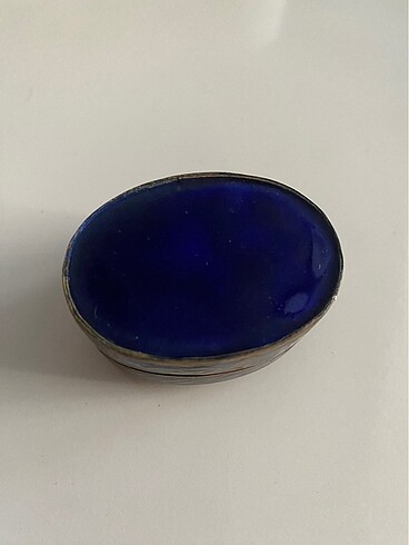 Vintage Cloisonne enamel and bronze oval - Görsel 6