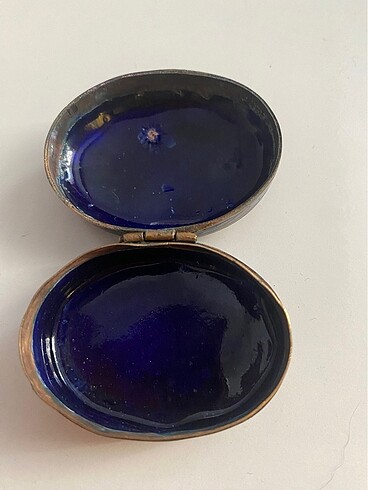 Vintage Cloisonne enamel and bronze oval - Görsel 5