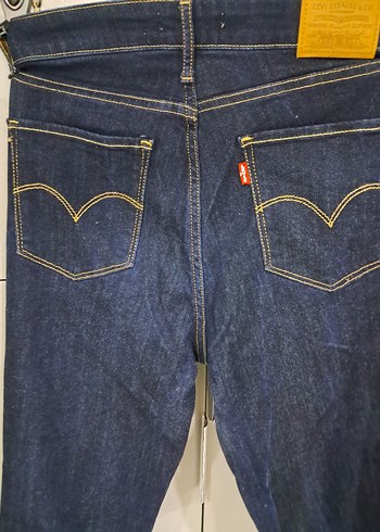 28 Beden lacivert Renk Kadın Lacivert Kemerli Denim Pantolon