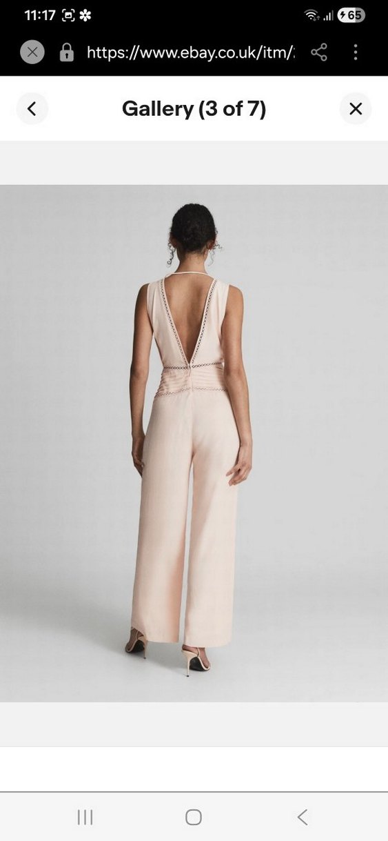 REISS Kadın Pudra Maeve Bol Paça Tulum UK 12 - Görsel 2