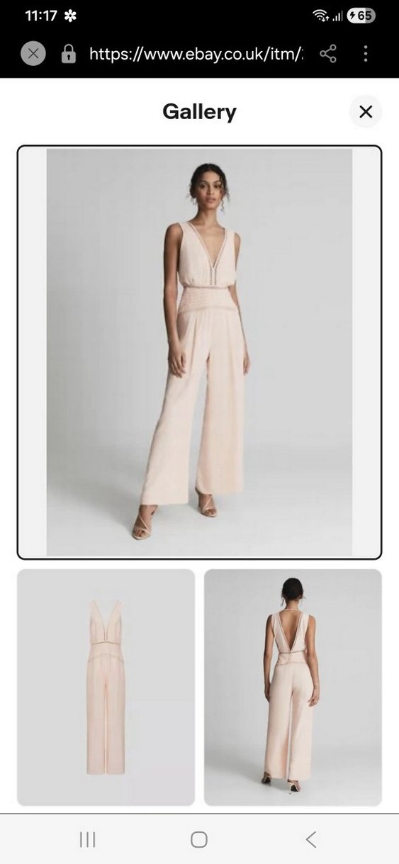 REISS Kadın Pudra Maeve Bol Paça Tulum UK 12 - Görsel 4