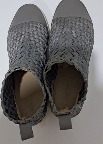 Kadın Gri Topuklu Örgü Bot - Görsel 3