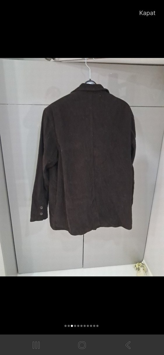 Düğmeli Kahverengi Süet Erkek Ceket - Görsel 5