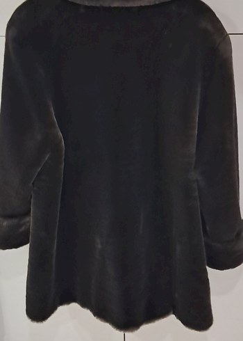 kahverengi peluş Kürk Detaylı Midi Kadın Mont - Görsel 4