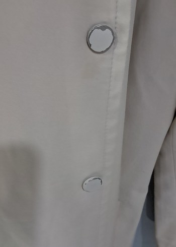 Bej Düğmeli Midi Kadın Trençkot - Görsel 7