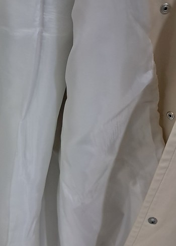 Bej Düğmeli Midi Kadın Trençkot - Görsel 5