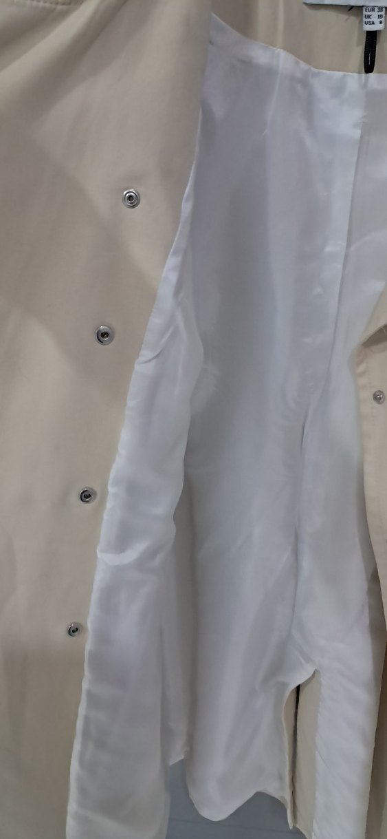 Bej Düğmeli Midi Kadın Trençkot - Görsel 4