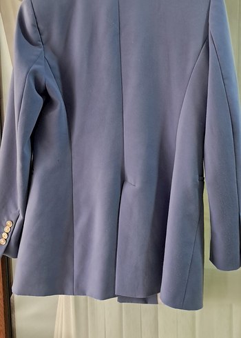 Düğmeli Mavi Kadın Blazer Ceket - Görsel 2