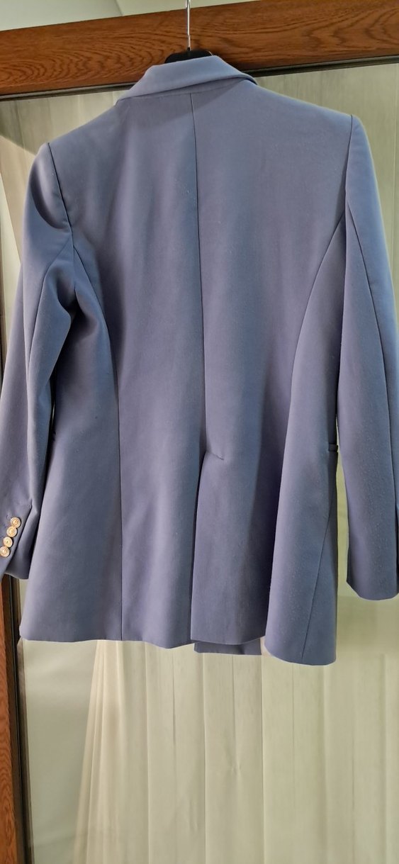 Düğmeli Mavi Kadın Blazer Ceket - Görsel 2