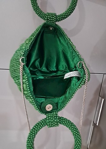 Vakko Yeşil Boncuk İşlemeli Bohem Kadın Çanta