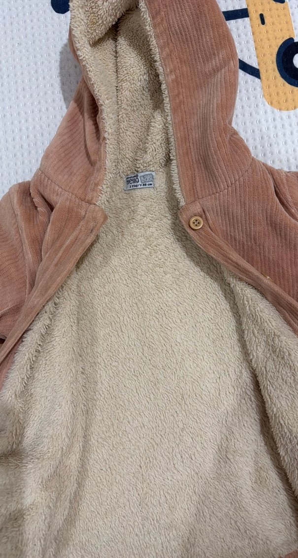 Kapüşonlu Düğmeli Erkek Çocuk Kaban - Görsel 2