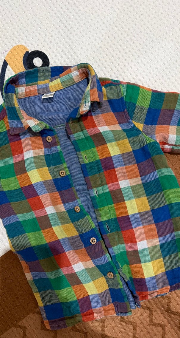 Renkli Kareli Uzun Kollu Erkek Gömlek - Görsel 2