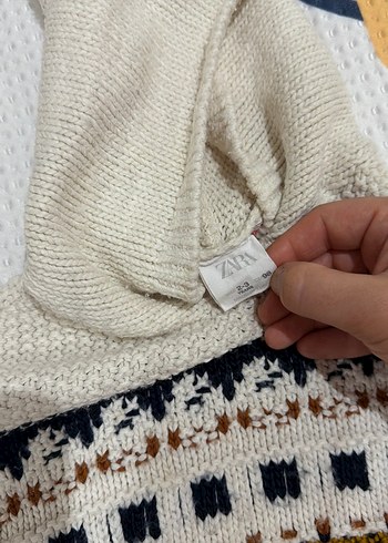 Kapüşonlu Bohem Nakışlı çocuklar Triko Kazak - Görsel 3