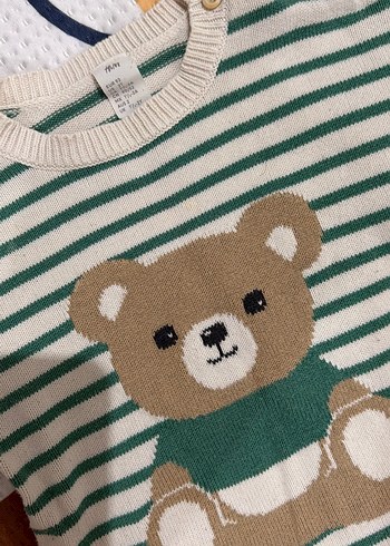 Nakışlı Ayıcık Desenli Erkek Bebek Triko Kazak - Görsel 2