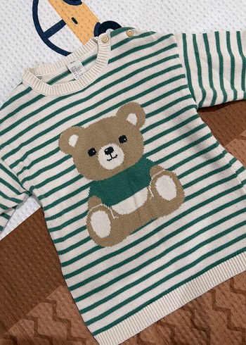 Nakışlı Ayıcık Desenli Erkek Bebek Triko Kazak - Görsel 3