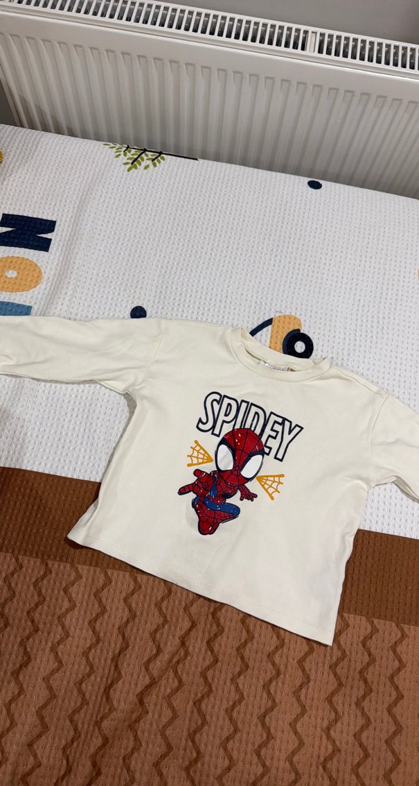 Erkek Çocuk Spider Baskılı Pamuklu Sweatshirt - Görsel 2