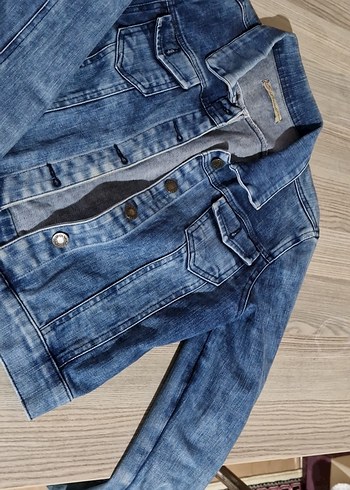 Diğer Düğmeli Kadın Mavi Denim Ceket