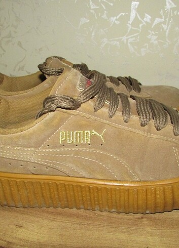 Kalin Tabanlı kahverengi Puma spor ayakkabı 