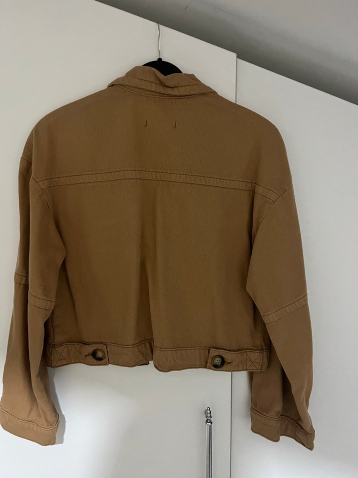 Bej Düğmeli Kadın Midi Ceket - Görsel 2