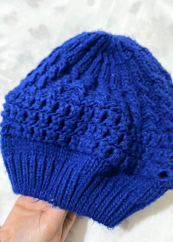 Mavi Kadın Örgü Bere - Görsel 2