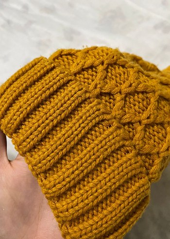 Sarı Örgü Bohem Kadın Bere - Görsel 2