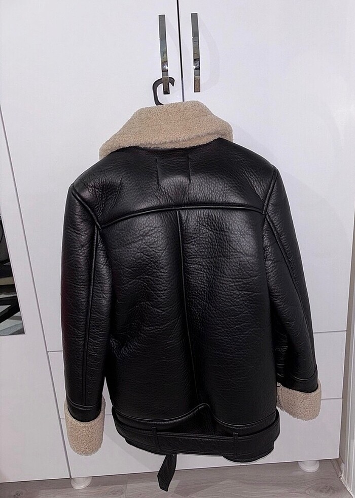 Stradivarius suni deri ceket mont - Görsel 2