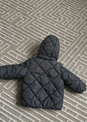 Kapüşonlu Gri Erkek Çocuk Şişme Mont - Görsel 5