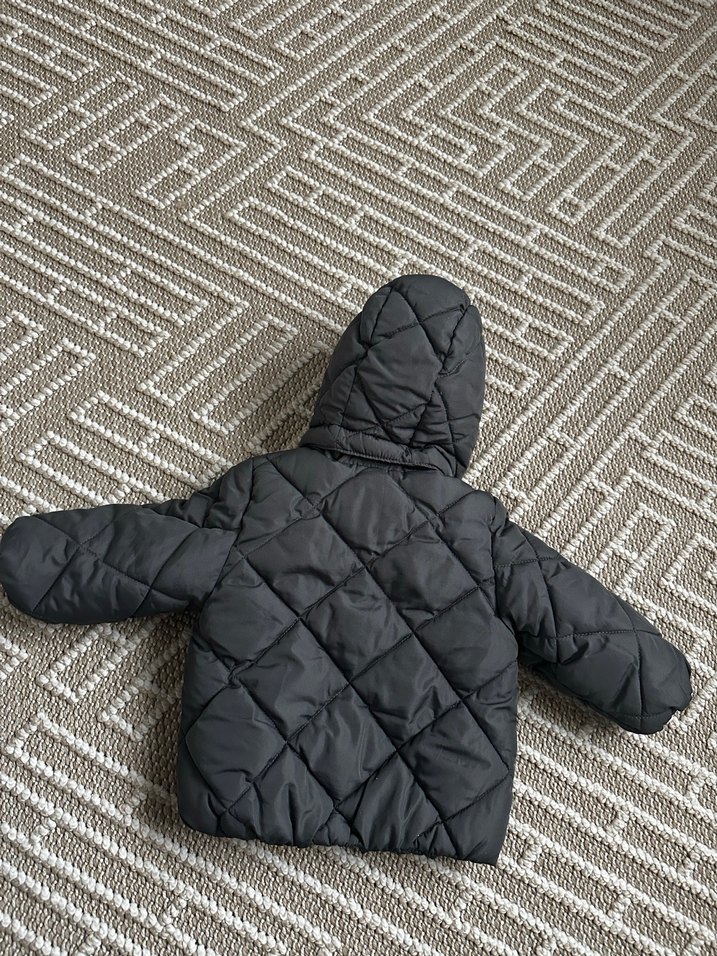 Kapüşonlu Gri Erkek Çocuk Şişme Mont - Görsel 5