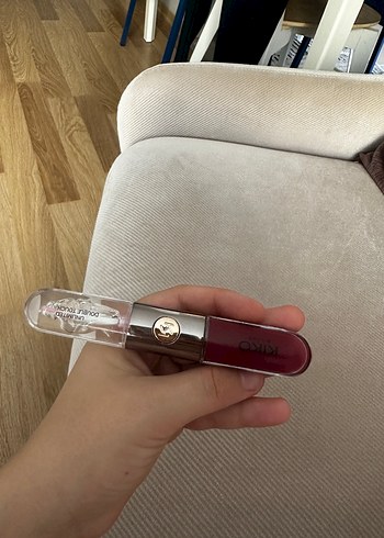  Beden bordo Renk Kiko Bordo Ruj ve Şeffaf Parlatıcı
