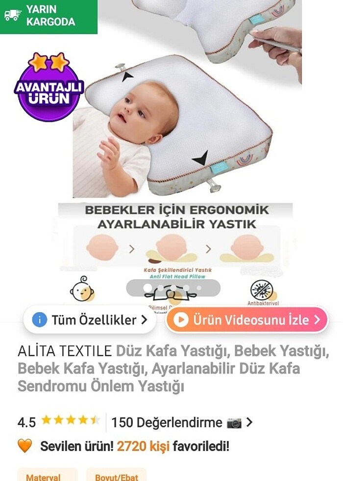 Düz  kafa yastı - Görsel 2