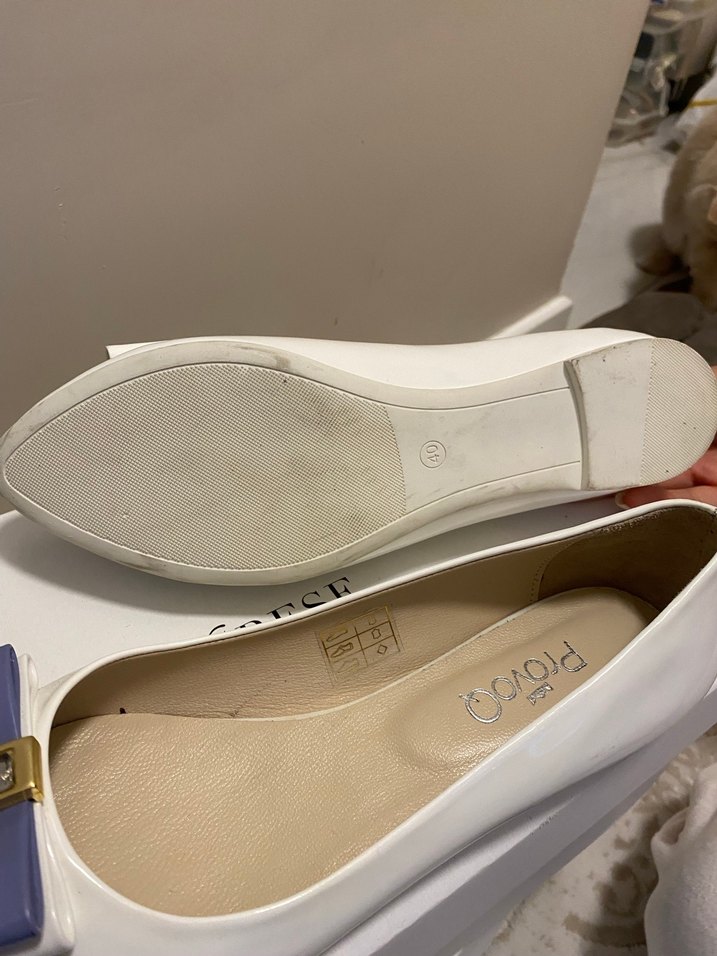 Beyaz Kadın Dolgu Topuklu Klasik Ayakkabı - Görsel 4