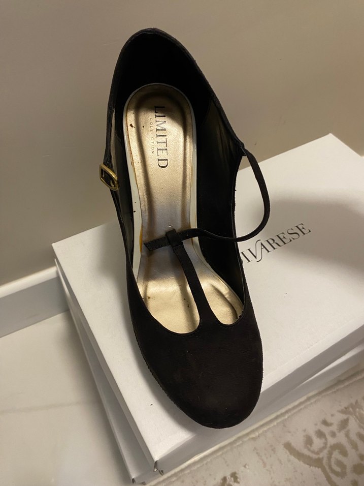 Siyah Yılan Desenli Platform Topuklu Kadın Ayakkabı - Görsel 3